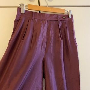 *VINTAGE* Jones New York High-Waist, Wide Leg Pants 100% Silk, Size S (SZ 8 VTG)